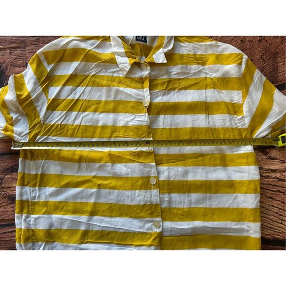 Vintage Yellow‎ Stripe GAP button up shirt size M - Picture 8 of 14